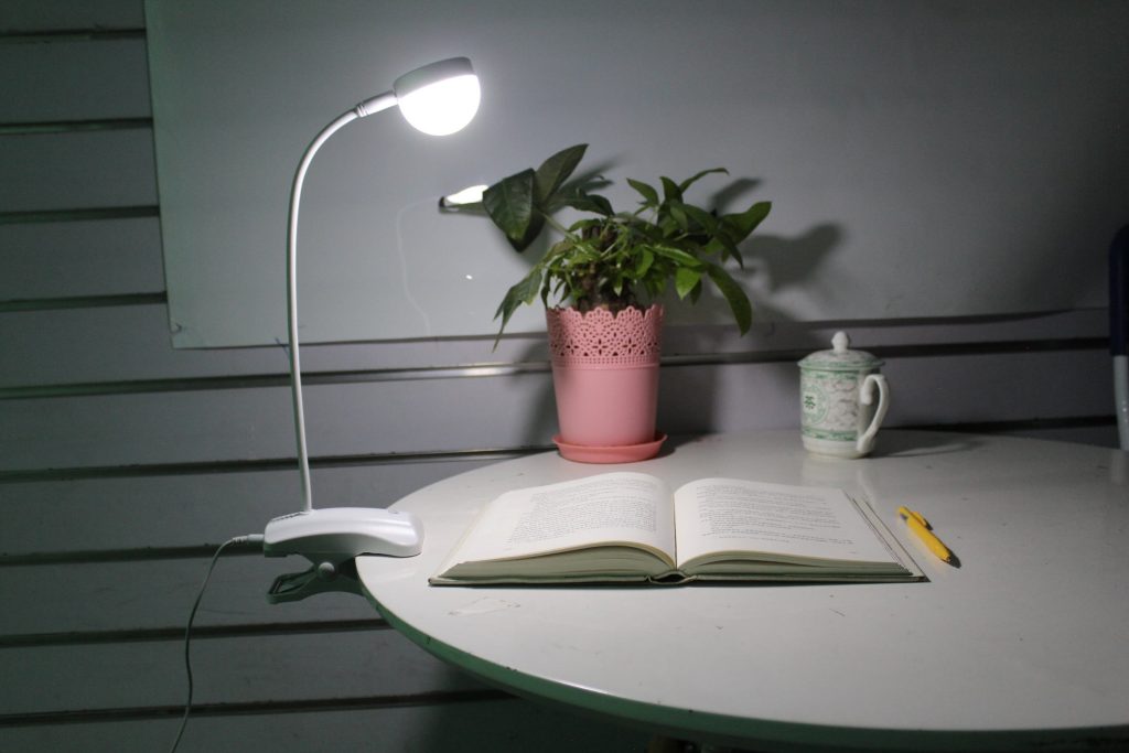 table with book light
