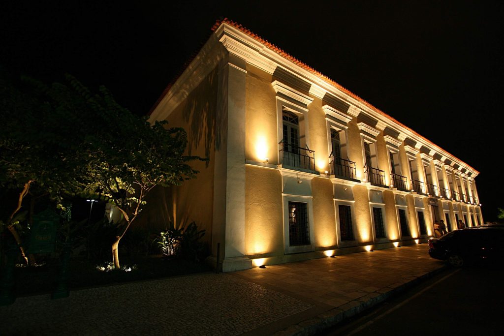 accent lighting on a building