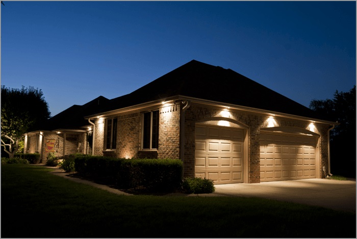 exterior down lighting of the house