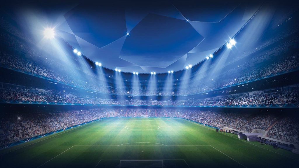 floodlights on the stadium