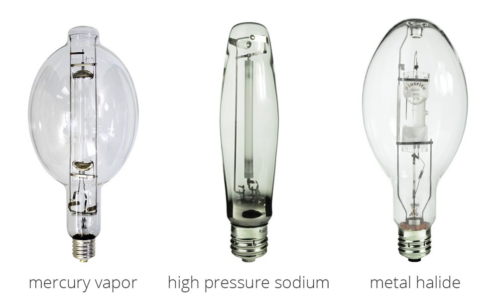 high intensity discharge lights, mercury vapor tube, high pressure sodium tube, metal halide tube