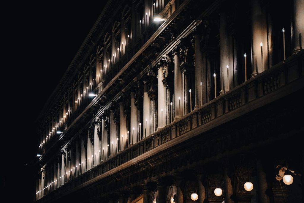 classic building with accent lighting