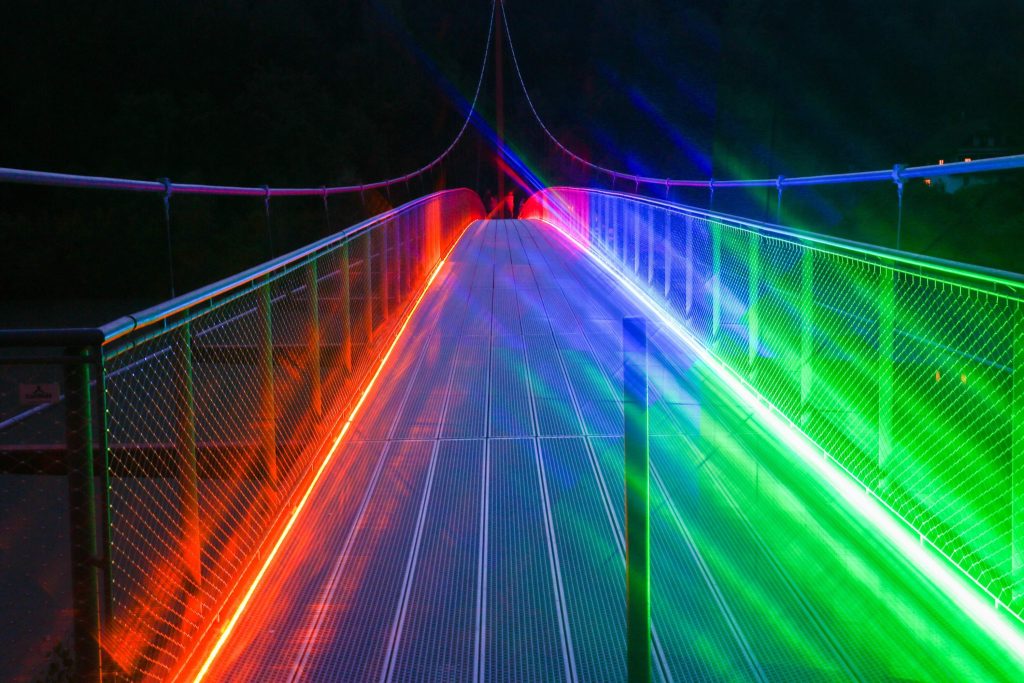 landscape artificial lighting of a bridge