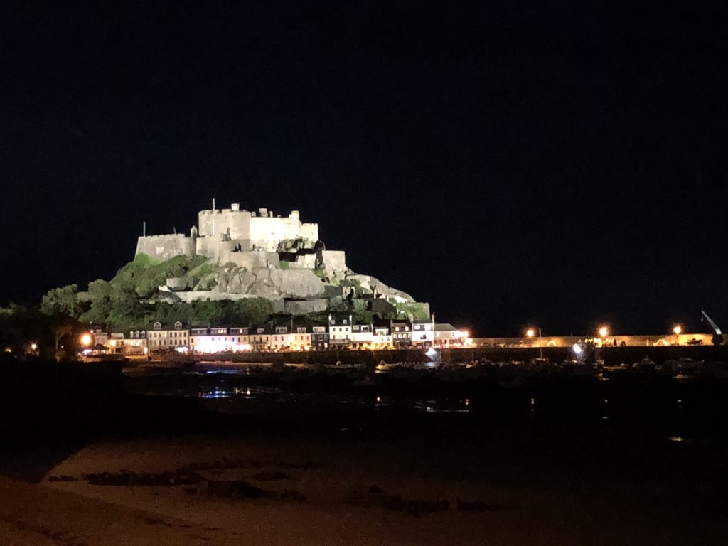landscape flood lighting of a castle