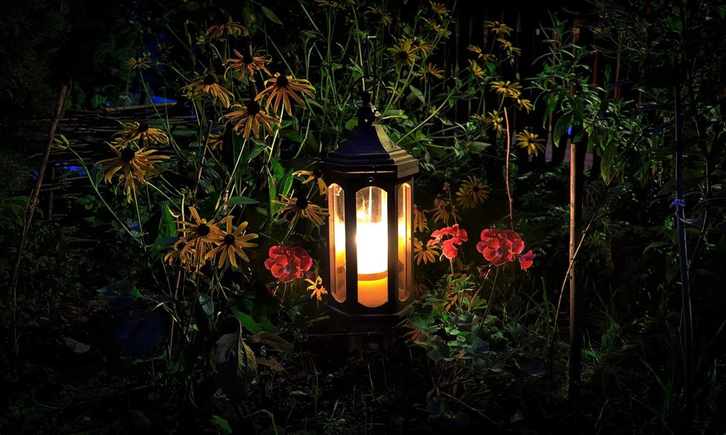 rustic lantern in the garden