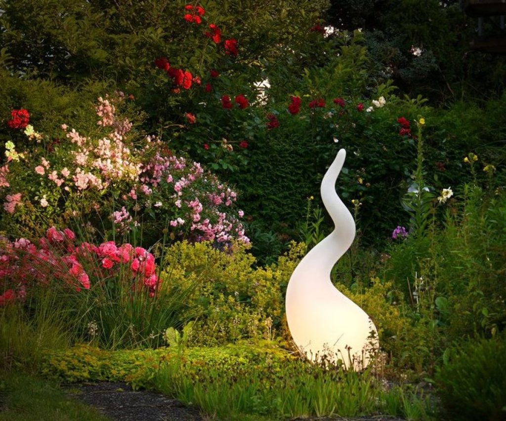 lighted artwork in the park