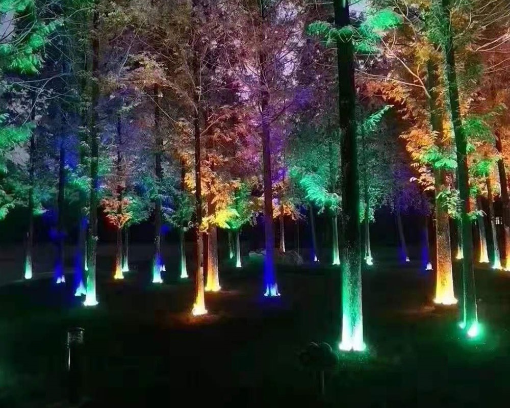 color changing lights on trees
