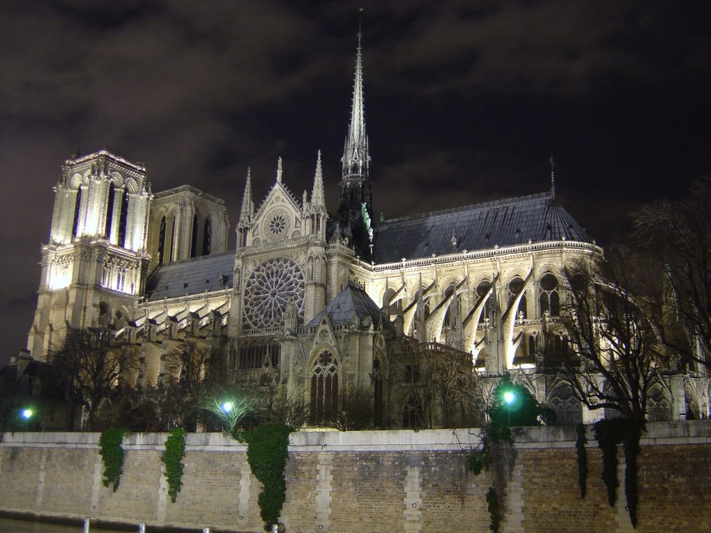 the front lighting of a historic architectural wonder