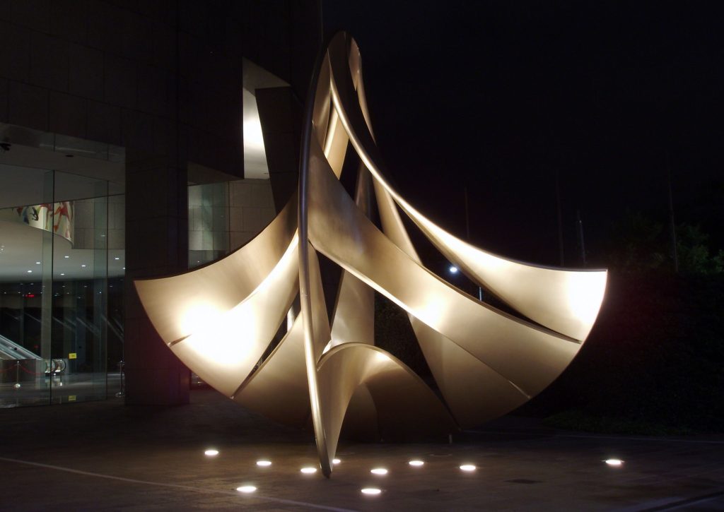 landscape cross lighting on an artwork