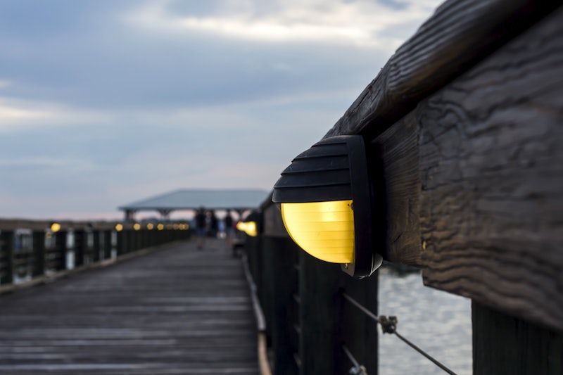 lights on the railings