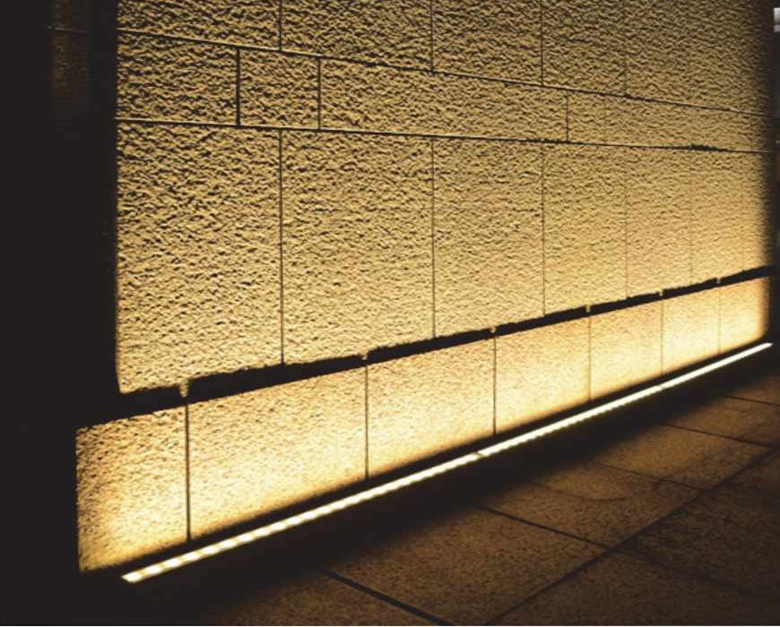 wall wash lighting on a wall
