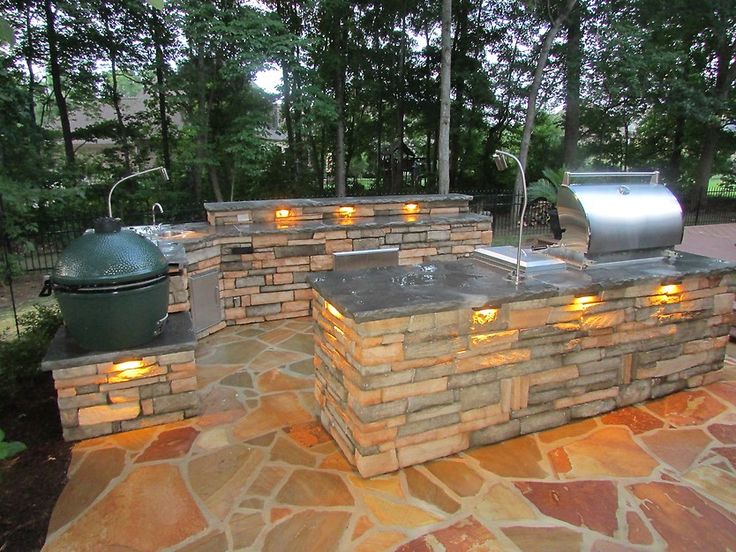 outdoor kitchen with task lighting