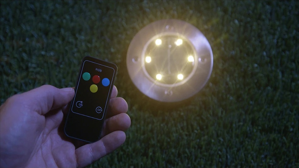 solar powered led lights on the ground with remote control