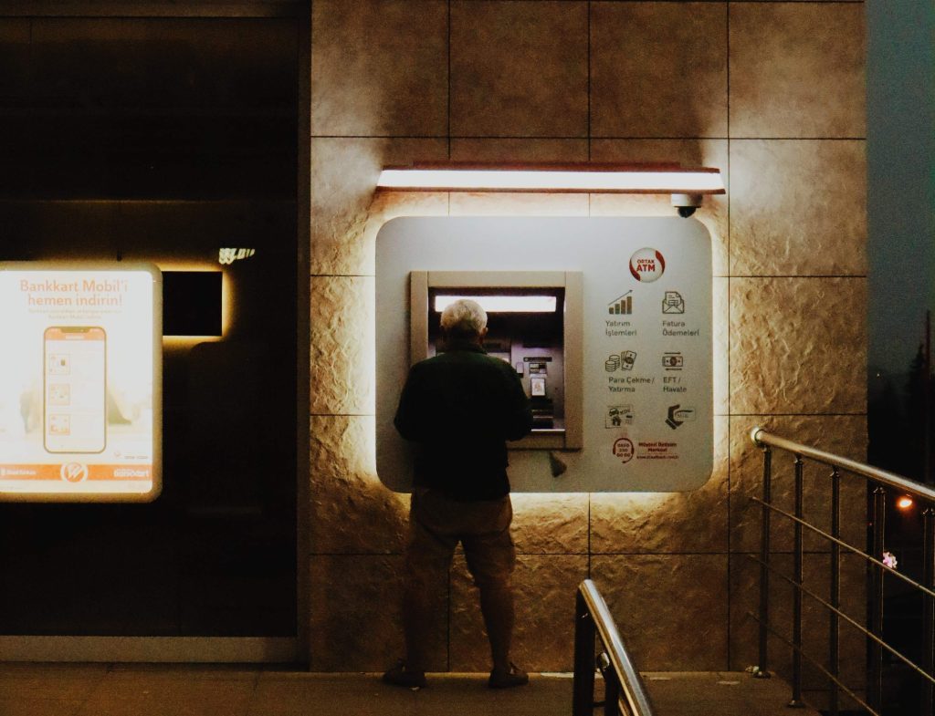 ATM with wall wash lighting