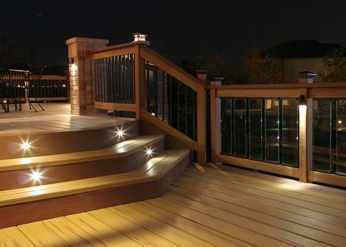 grazing lighting on porch