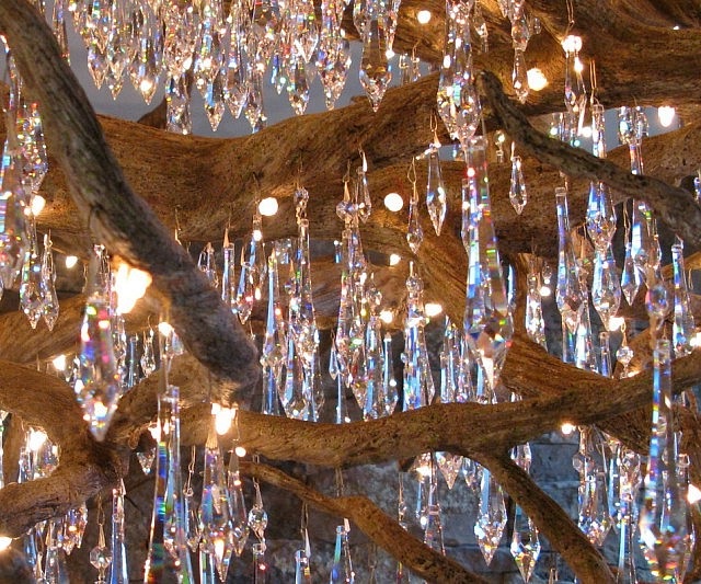 tree mounted chandeliers