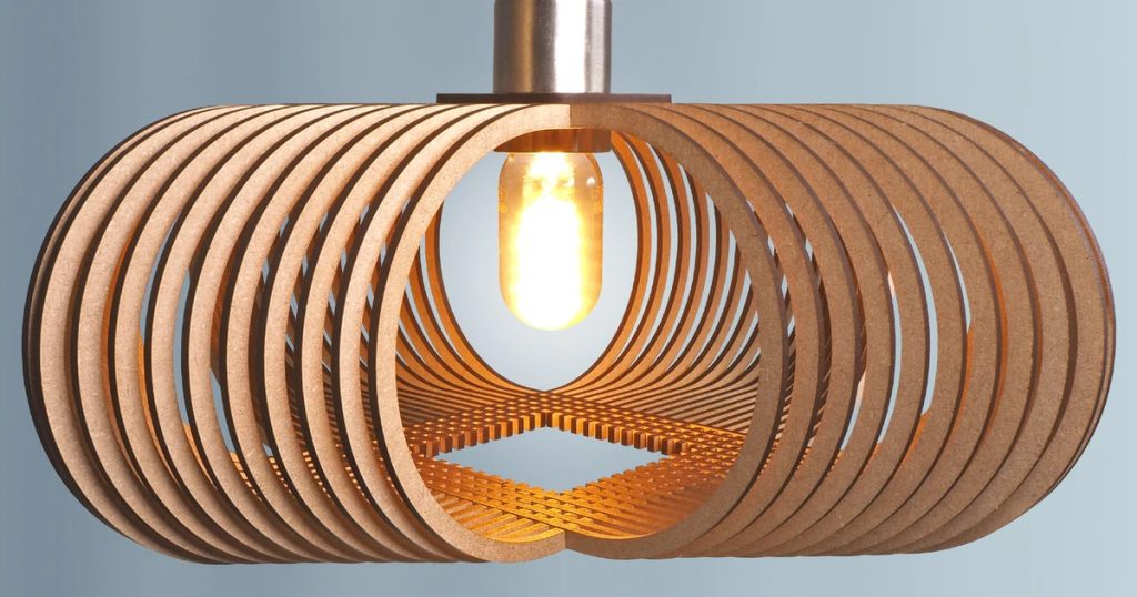 landscape pendant lights with geometric shapes