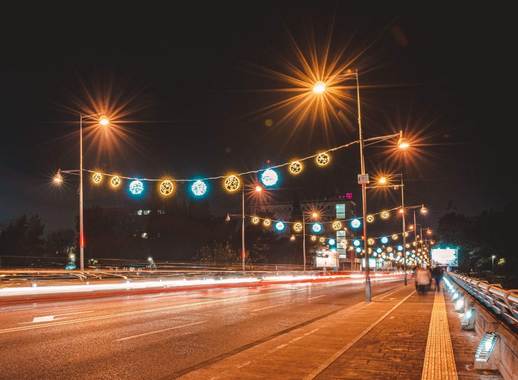 landscape pole ambient lighting; low-voltage or high-voltage landscape lighting