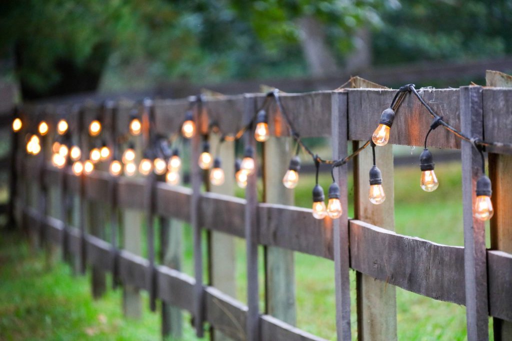 landscape string lights for fence