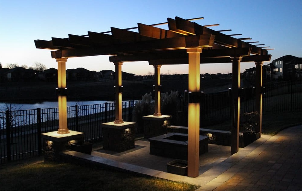 up and down lights on pergola
