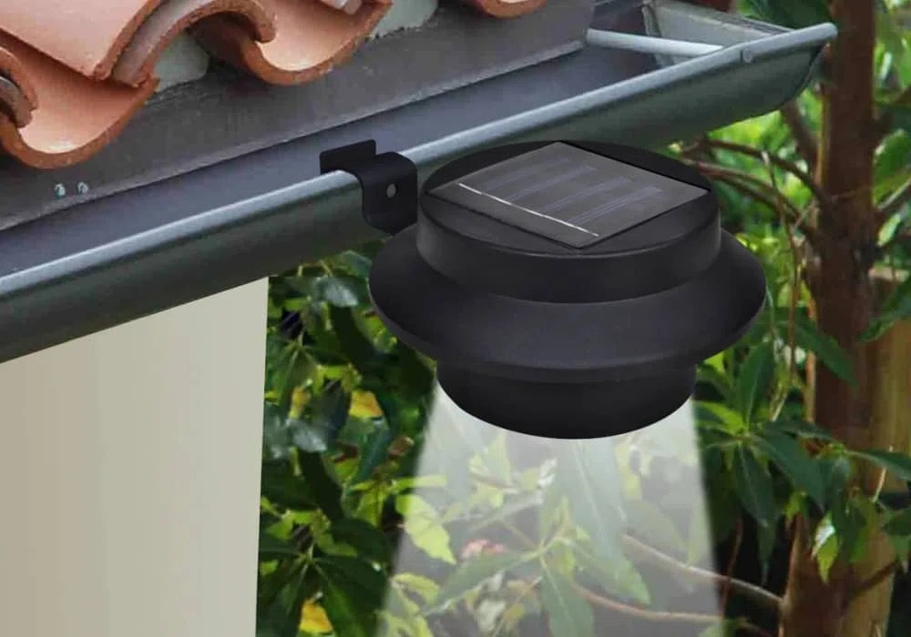 outdoor solar lights for gutter; how to install landscape lighting on the roof