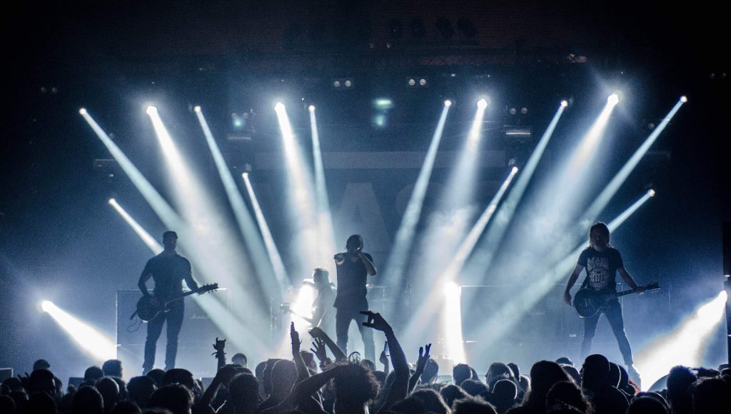 spotlights on stage