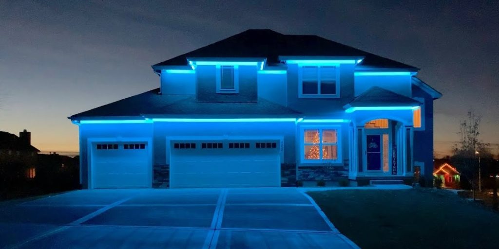 outdoor strip lights for house