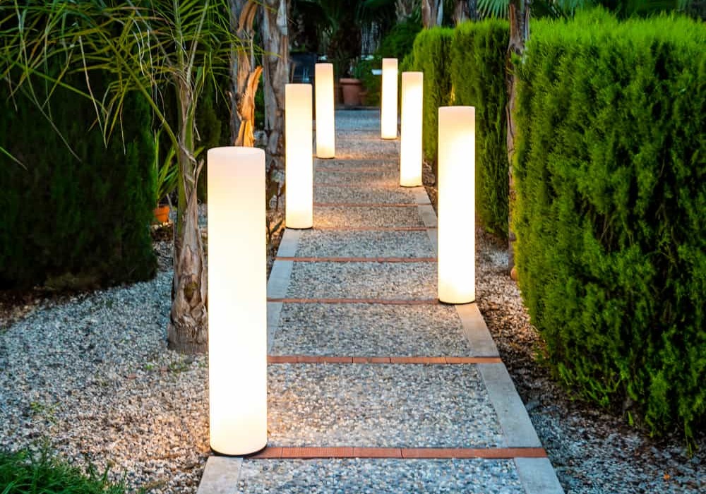 outdoor tall floor lights type column