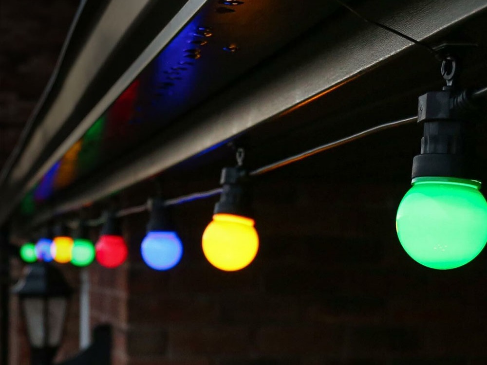 track string lights; how do we power the outdoor string lights