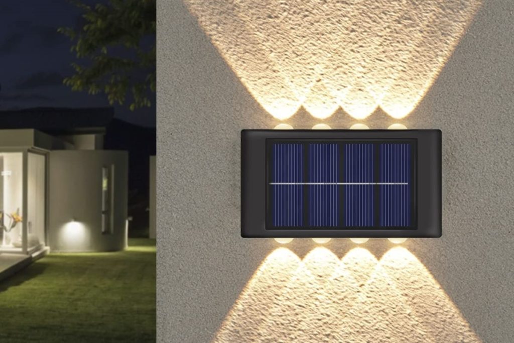 solar spotlights on the wall