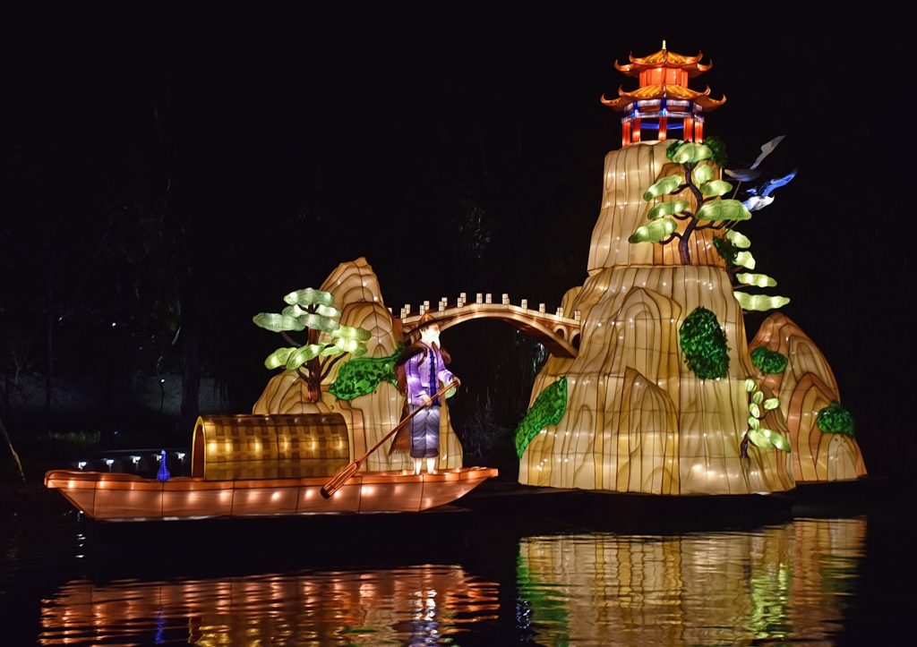 decorative lights on water