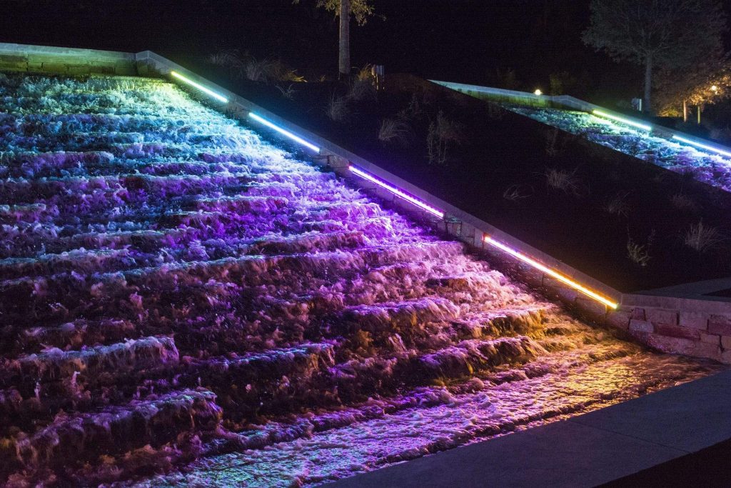 water feature with led lights