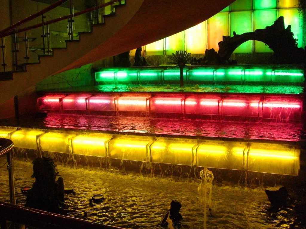 step and stair lights in the water