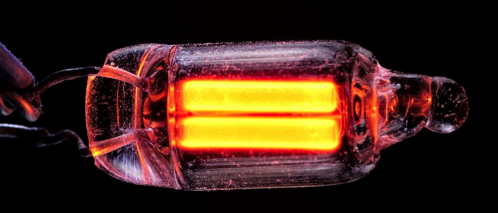 neon lamp close-up