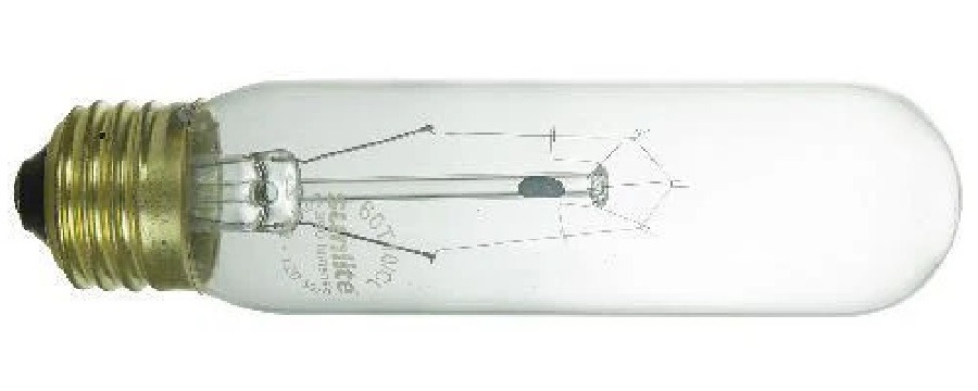 t10 medium base tubular incandescent light bulb