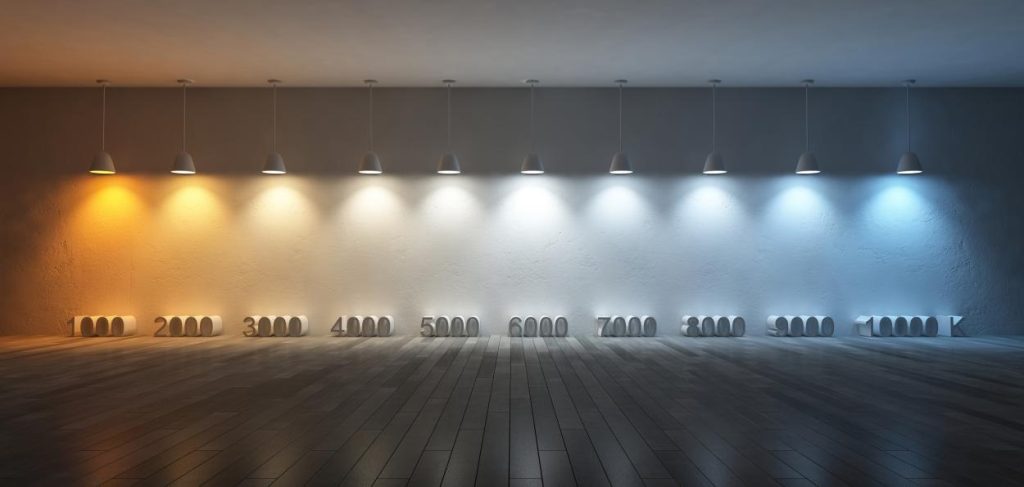 the color temperature of the lights; landscape lighting with 2700k or 3000k