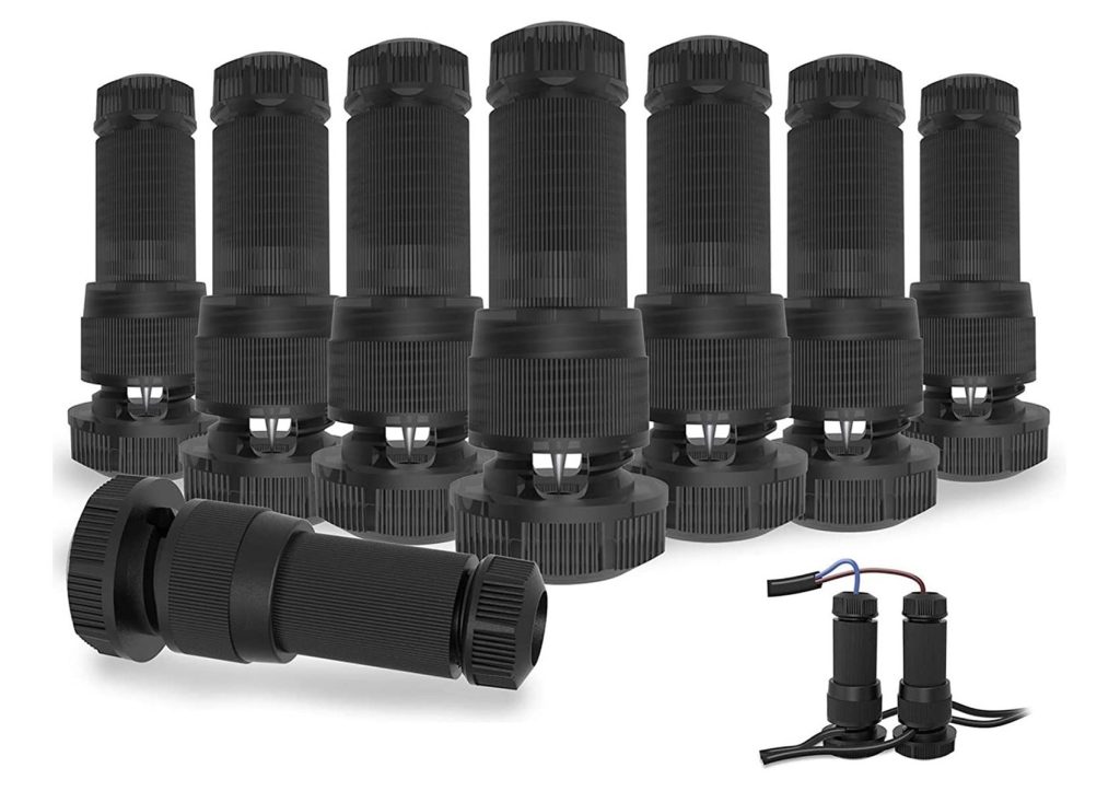 pierce clamp connectors; quick-connect clips; how to waterproof landscape lighting connectors