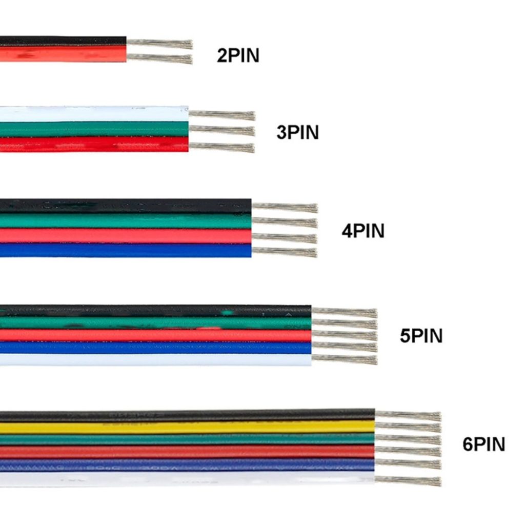 2,3,4,5,6-pin wire cable; what wire is used for led strip lights