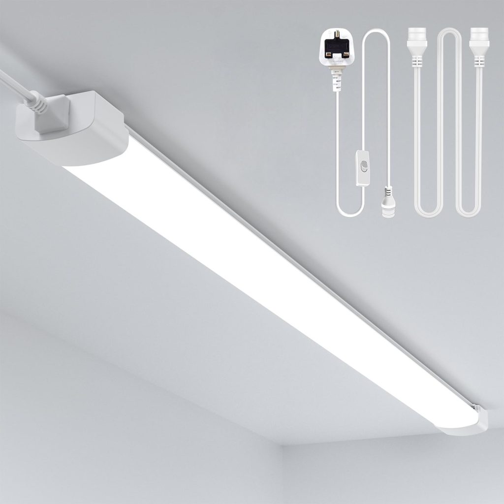 led tube strip lights on ceiling; plug-in led batten; how to hang led tube lights on the ceiling